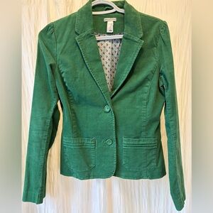 Old Navy Green Corduroy Blazer Jacket